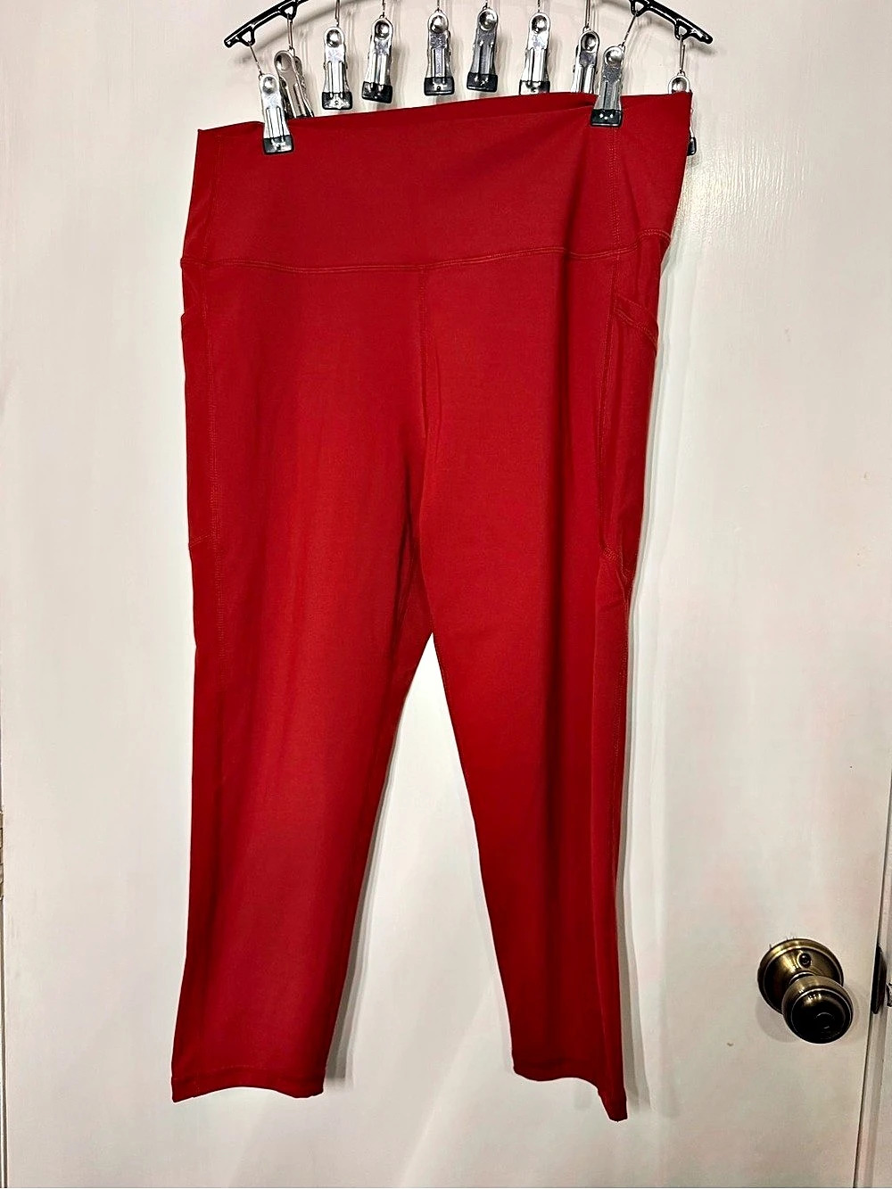 Zyia Active Red Pocket Leggings Size 16-18 7/8 length
